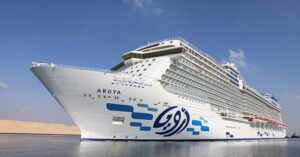 Mega Cruise Ship Aroya Transits Suez Canal With 2,300 Tourists On Board