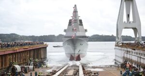 Spain Launches First F-110 Class Frigate ‘F-111 Bonifaz’ At Ferrol Shipyard