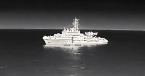 Watch: Ukrainian Drone Strikes $60 Million Russian Spy Ship Near Novorossiysk