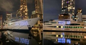 Climate Activists Beam Protest Messages Onto Billionaire's $70 Million Superyacht In London