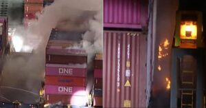 Major Emergency Declared After Cargo Ship Carrying Hazardous Materials Catches Fire In L.A. Port