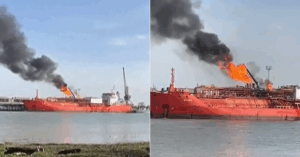 Drone Strike Sets Turkish Tanker Ship On Fire In Odesa Hours After Ukraine Signs U.S. Gas Deal