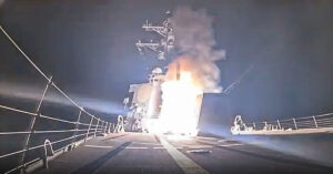 Watch: US Warship Launches Powerful Strikes On ISIS Camps In Nigeria