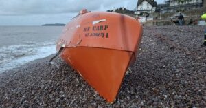 Missing Cargo Ship Lifeboat Washes Ashore On Devon Beach After Days Adrift