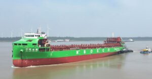 World’s Largest All-Electric Container Ship Begins Sea Trials In China
