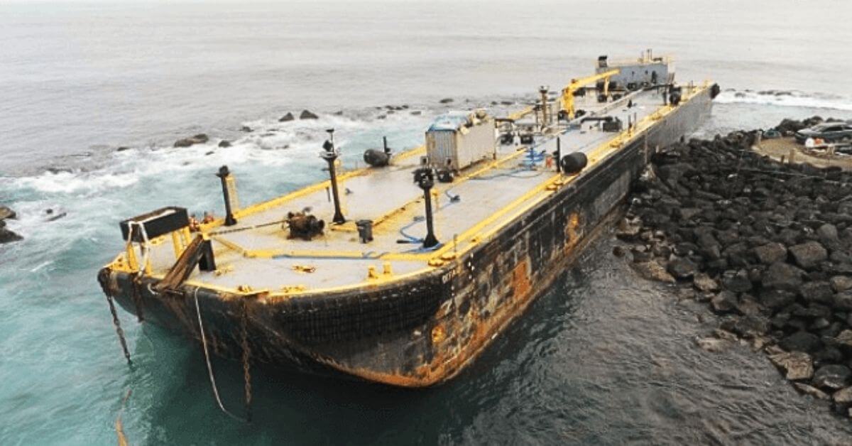 Grounded Barge